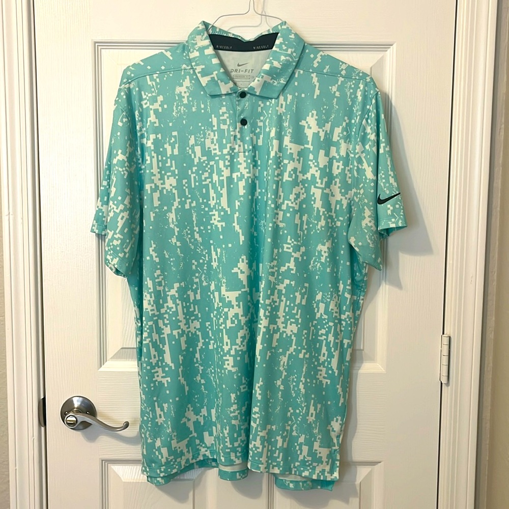 Nike Golf Dri-Fit Green Polo Shirt - Size Large - Excellent Condition.